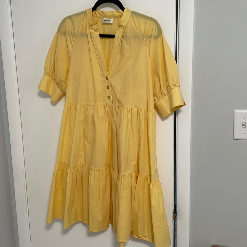 Ottod’ame yellow short shift dress